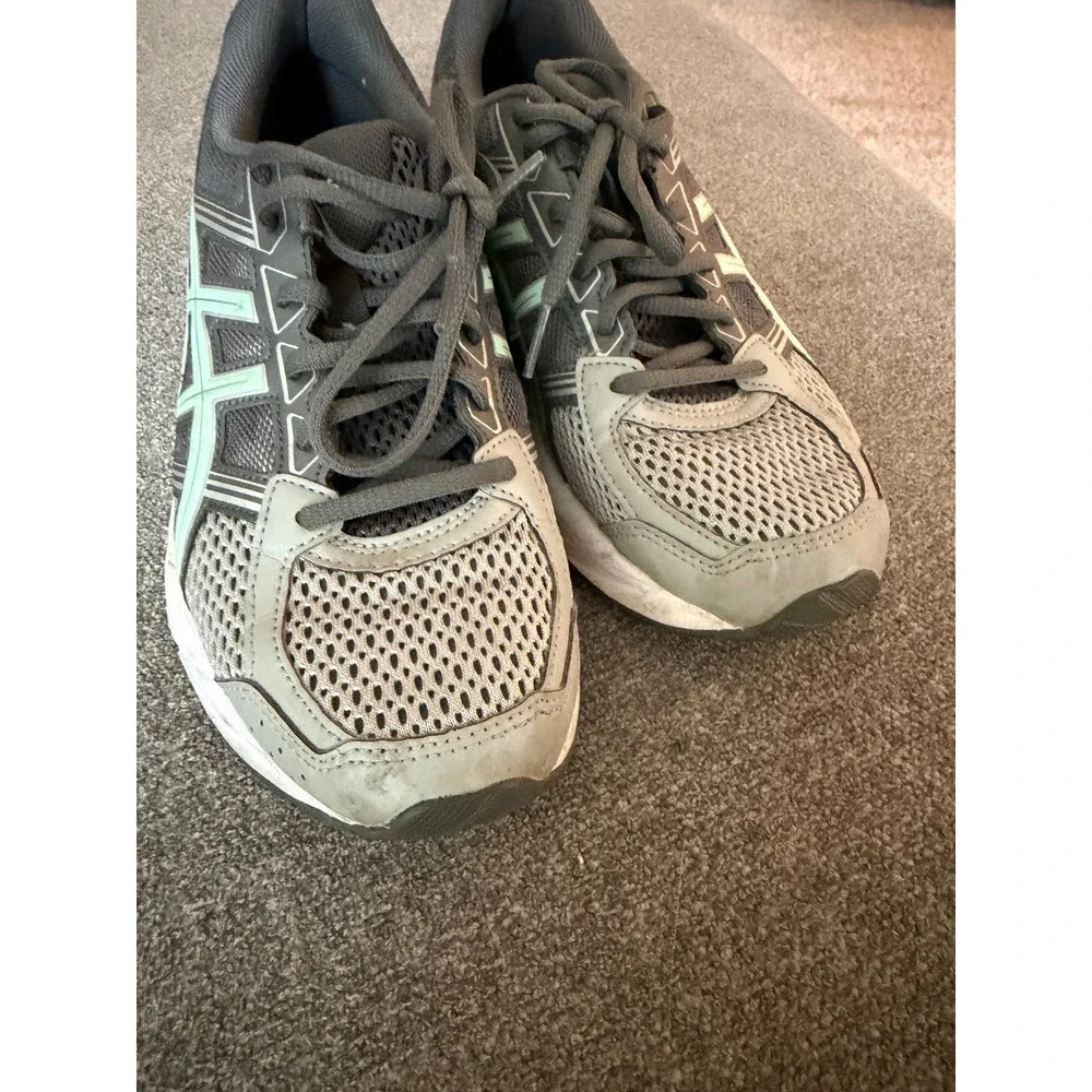 Asics Gel-Contend 4 Womens Running Shoes Grey Mint Green T765N Size 8.5